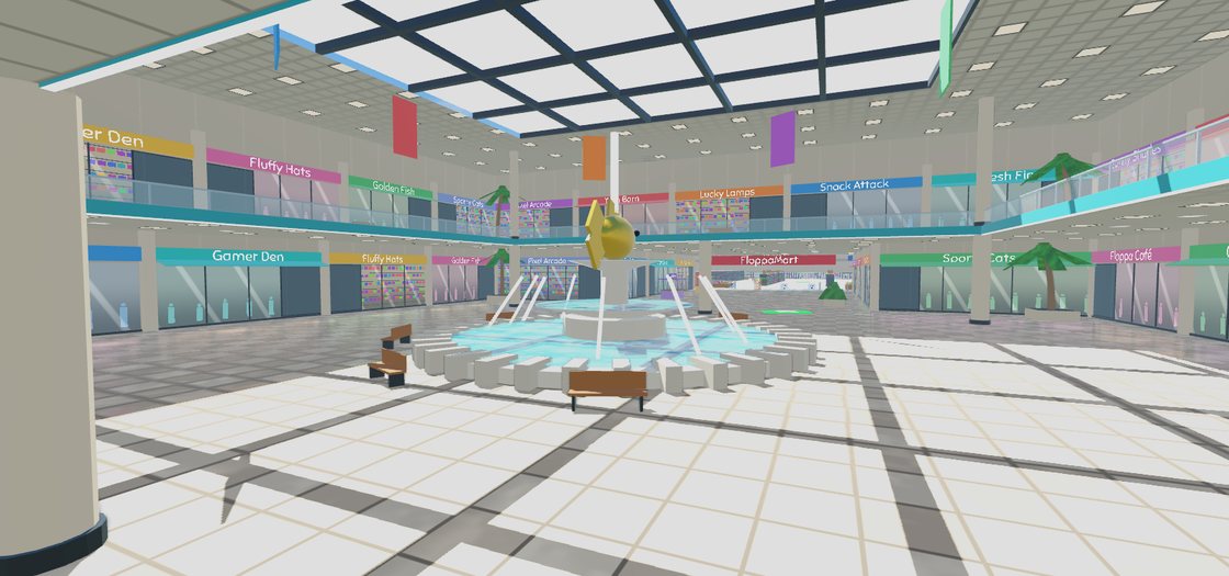 The atrium with the golden fish fountain