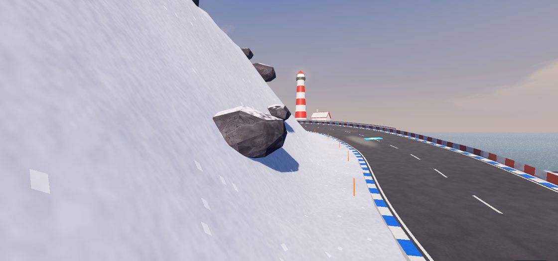 The cliff road up to the lighthouse