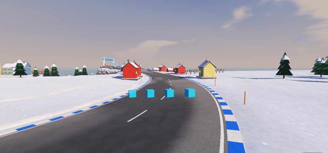 The fishing village with its red cabins