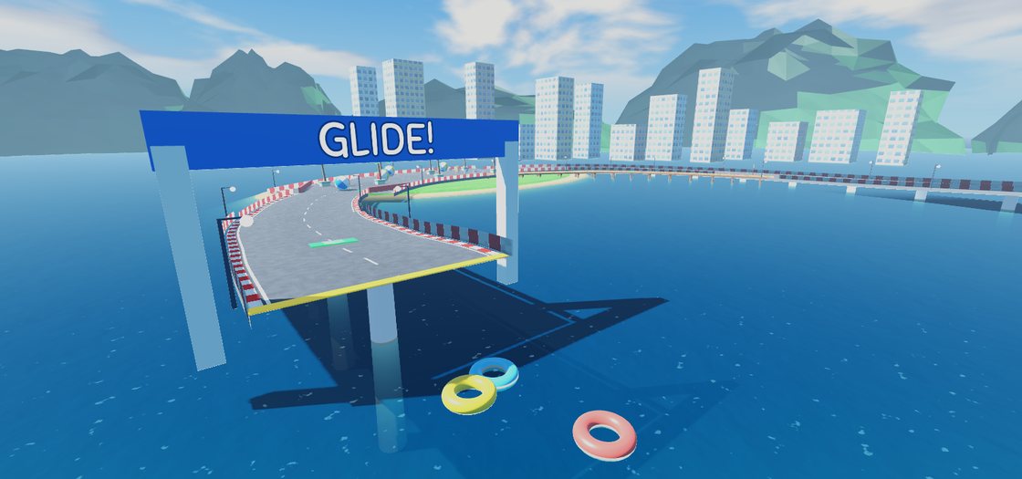 The glide ramp over the lagoon