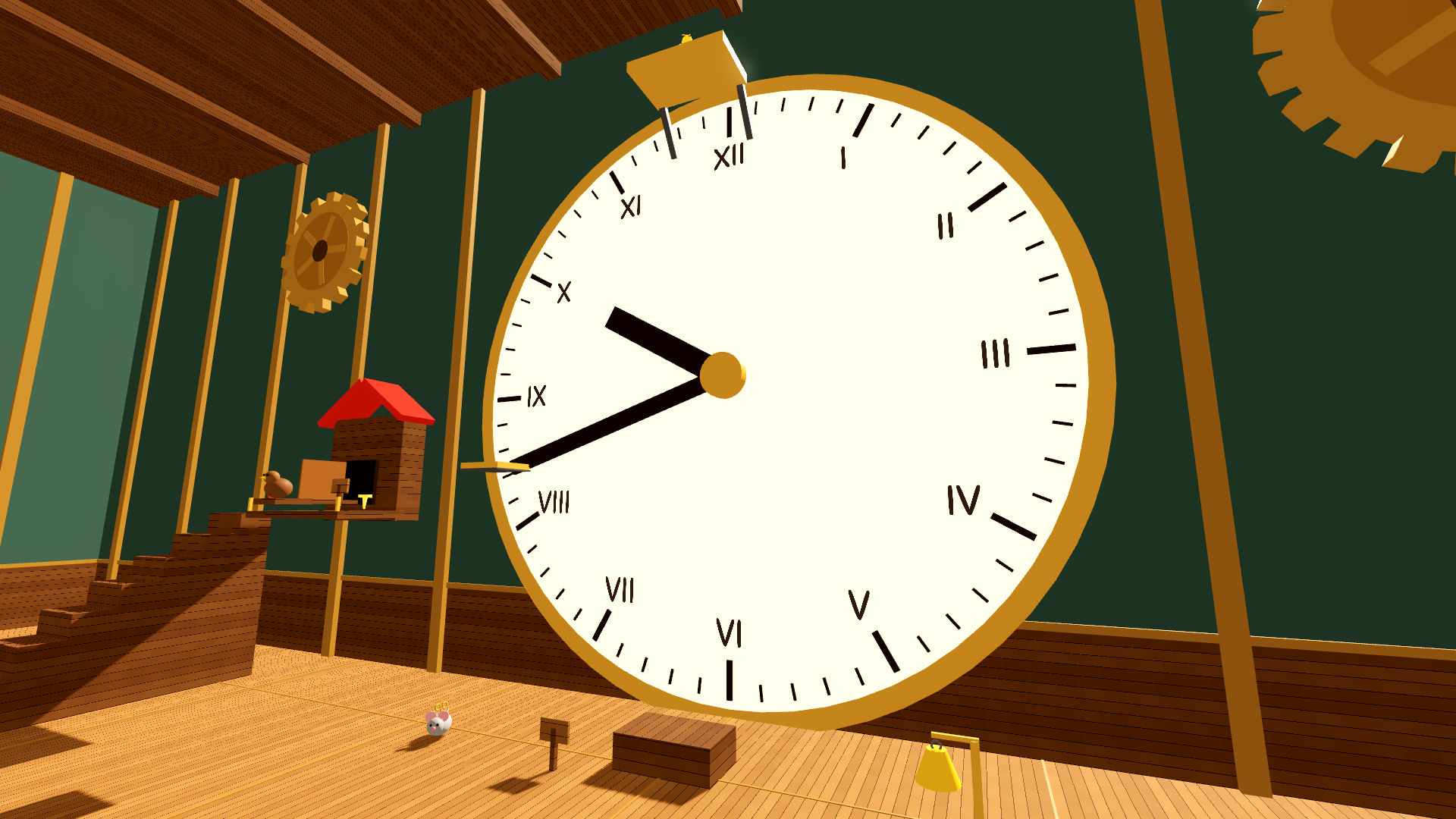 The giant clock face with the minute hand platform