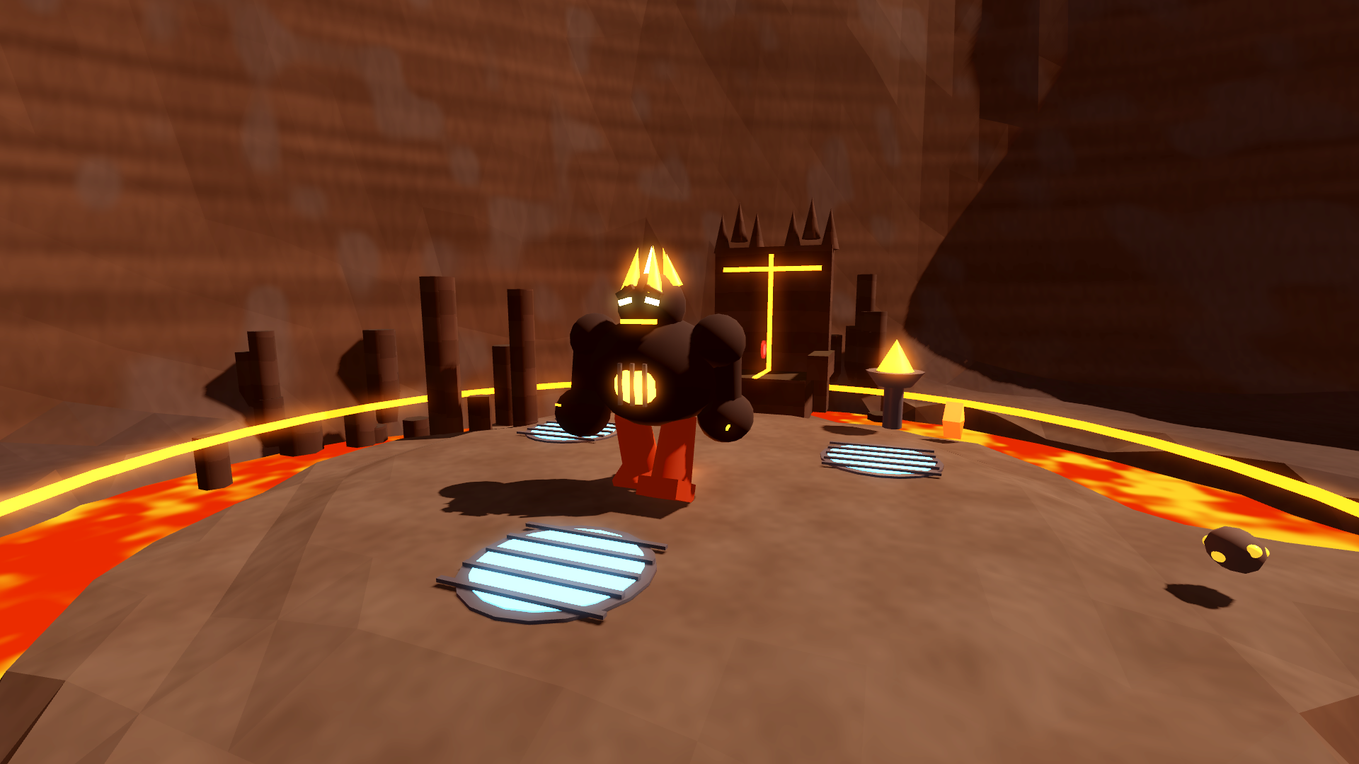 The Furnace King in his arena with the cooling grates