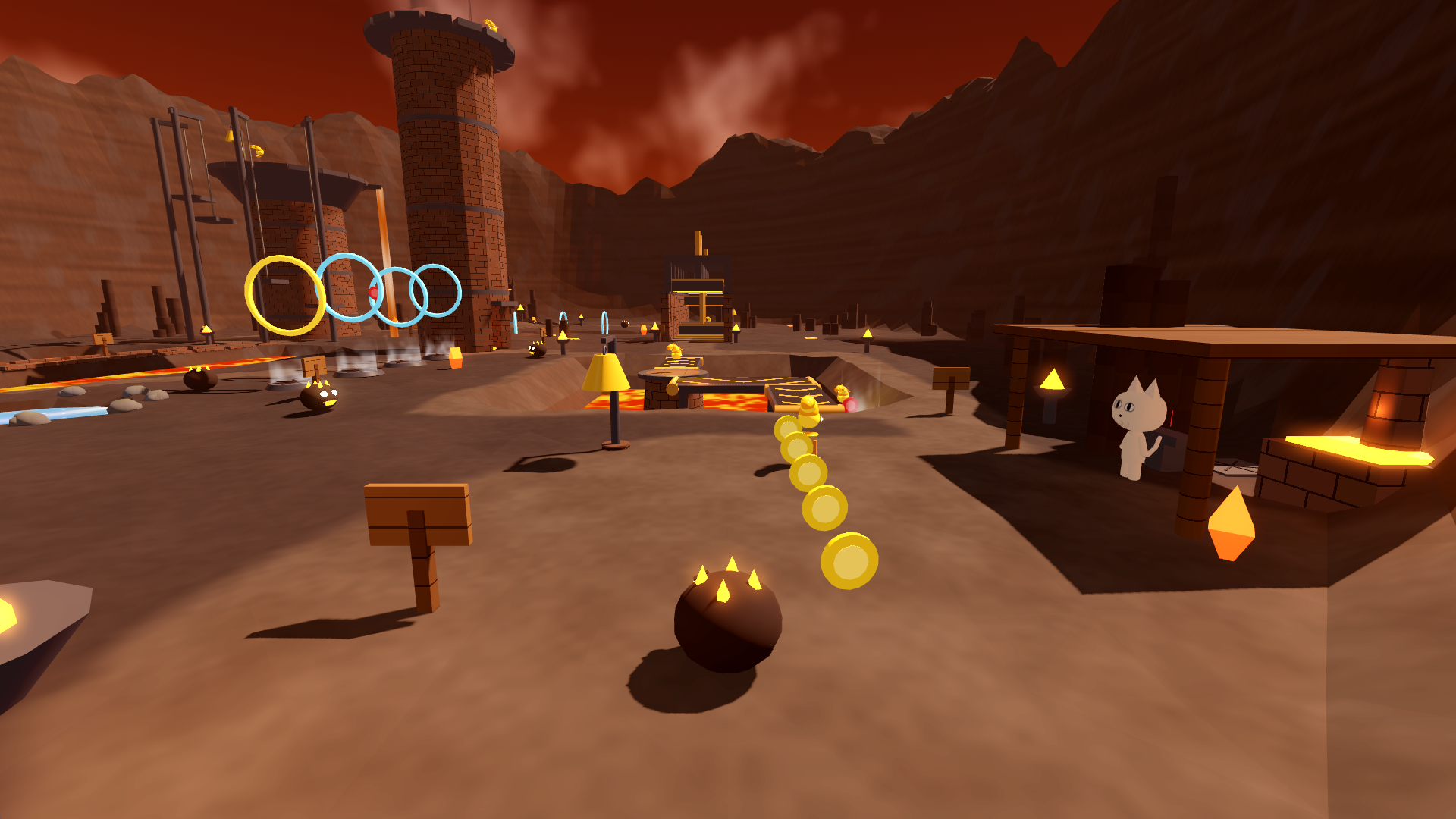 The gate yard of Ember Forge with the smith's forge