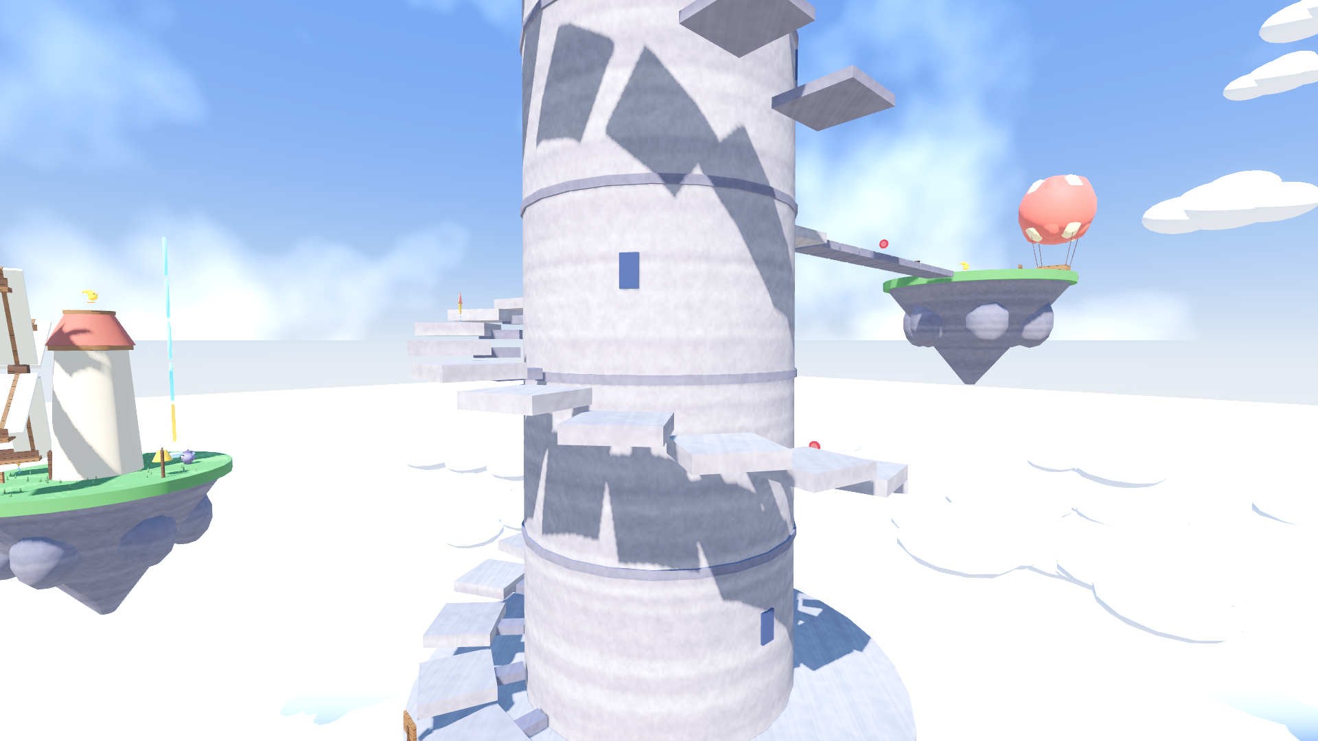 The spiral steps around the spire